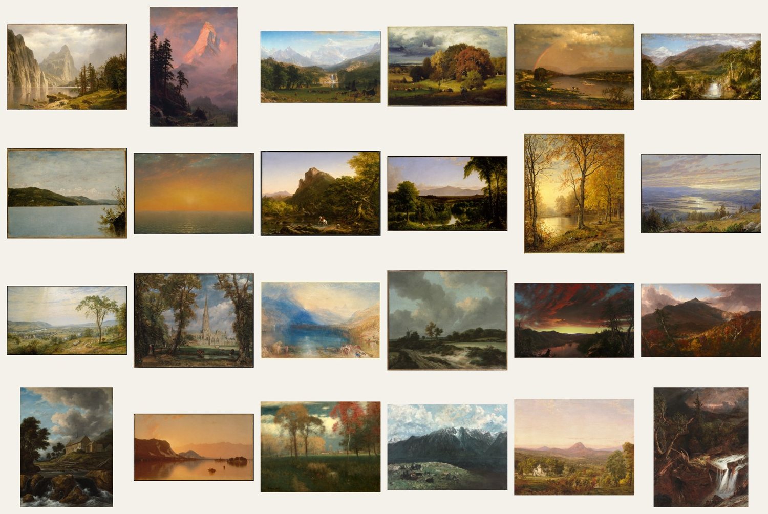 Preview of Landscape Paintings Printable Wall Art Set