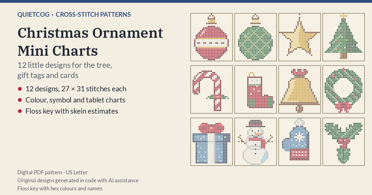 Christmas Ornament Mini Charts: overview.