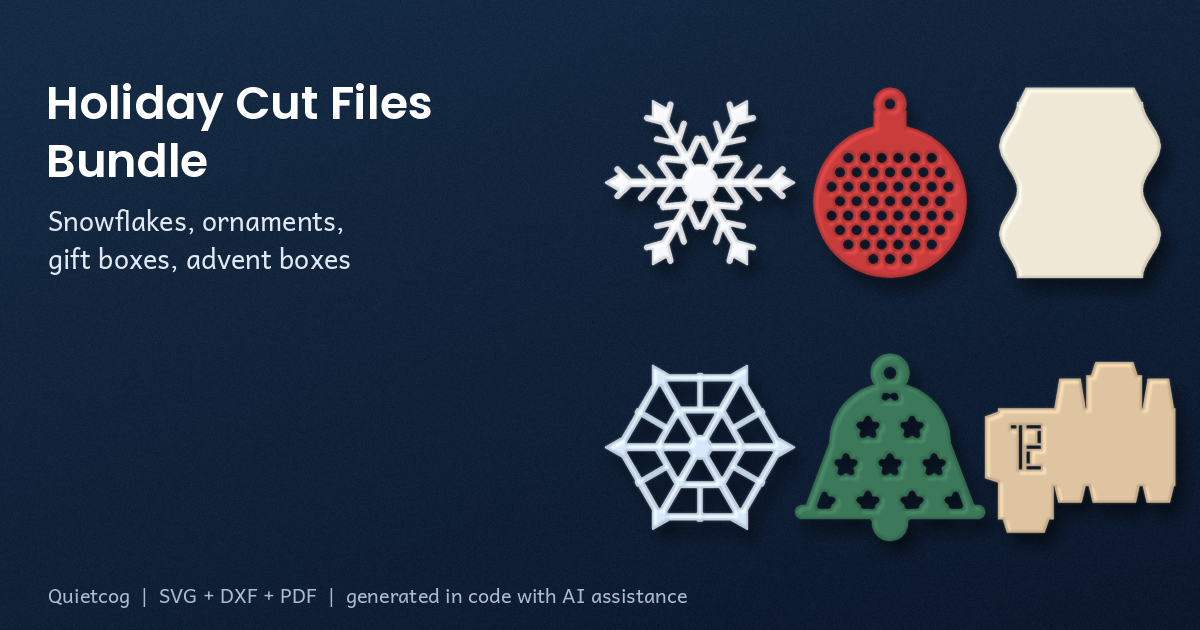 Holiday Cut Files Bundle: overview.
