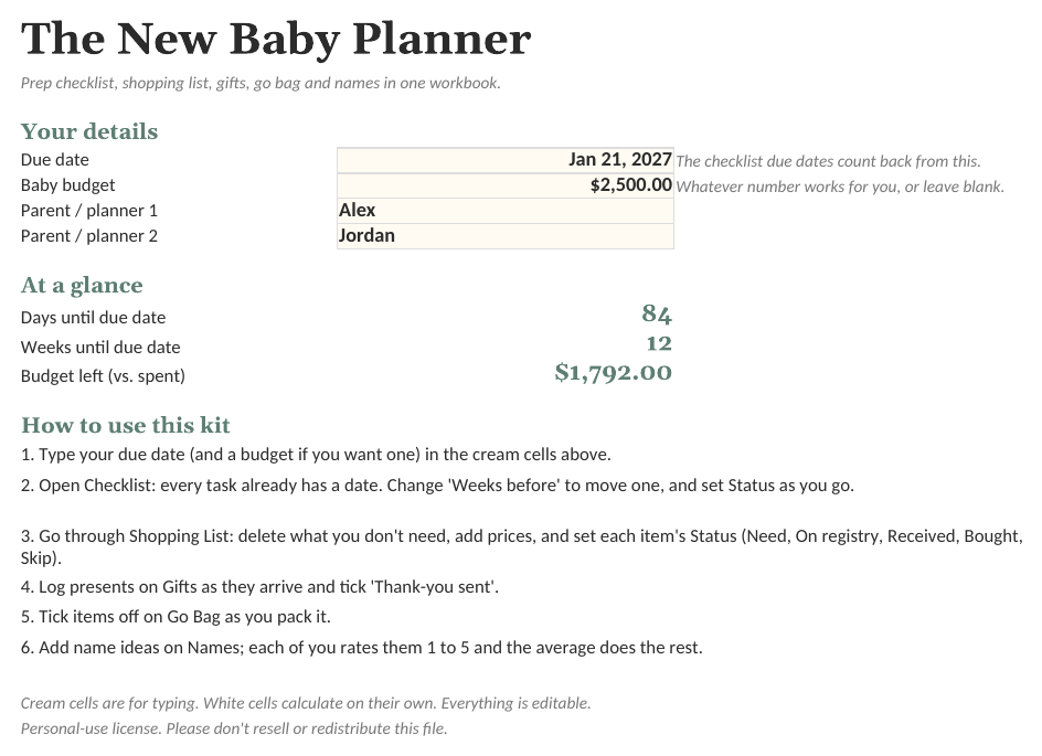 The New Baby Planner: Start Here