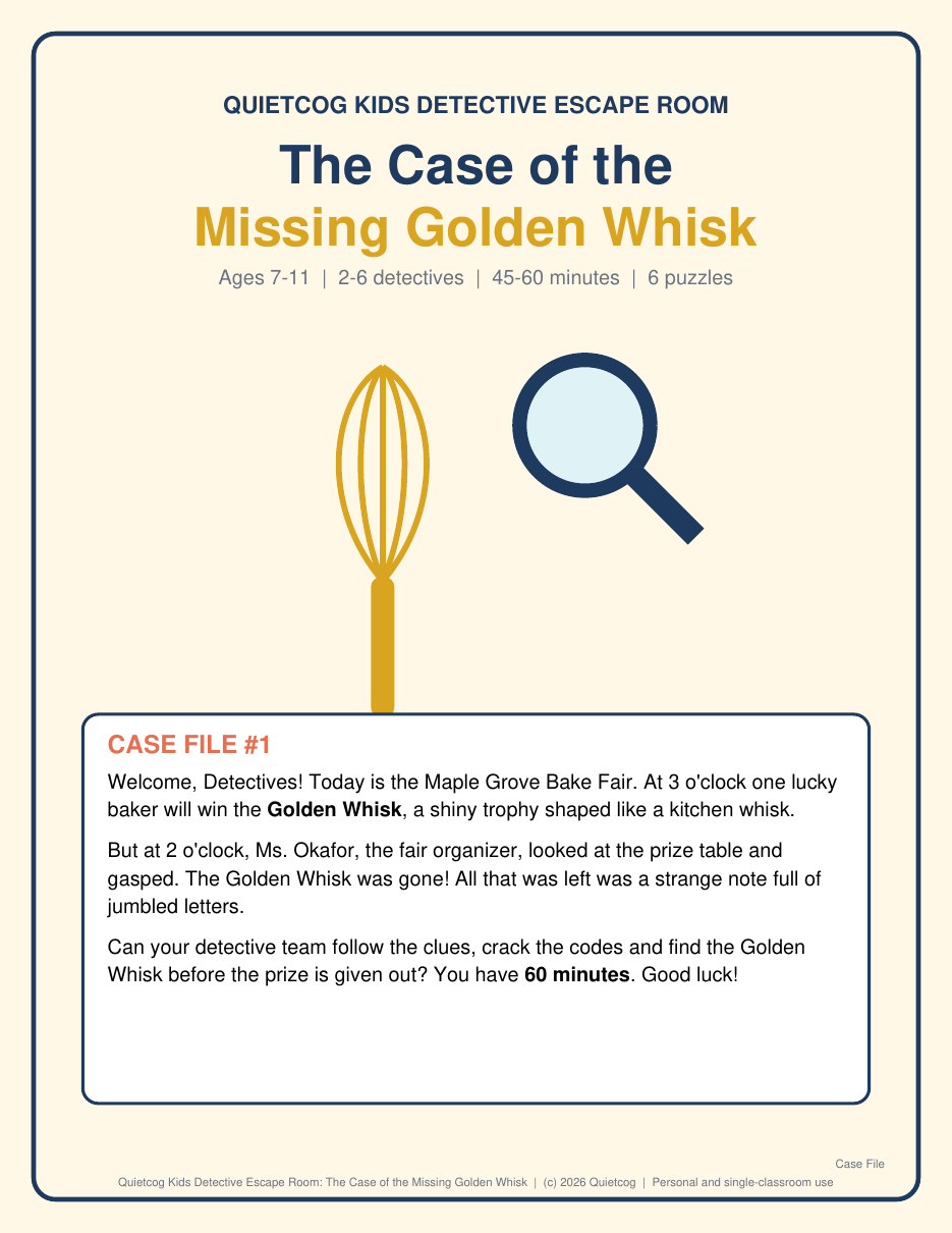 Cover of the Kids Detective Escape Room kit.