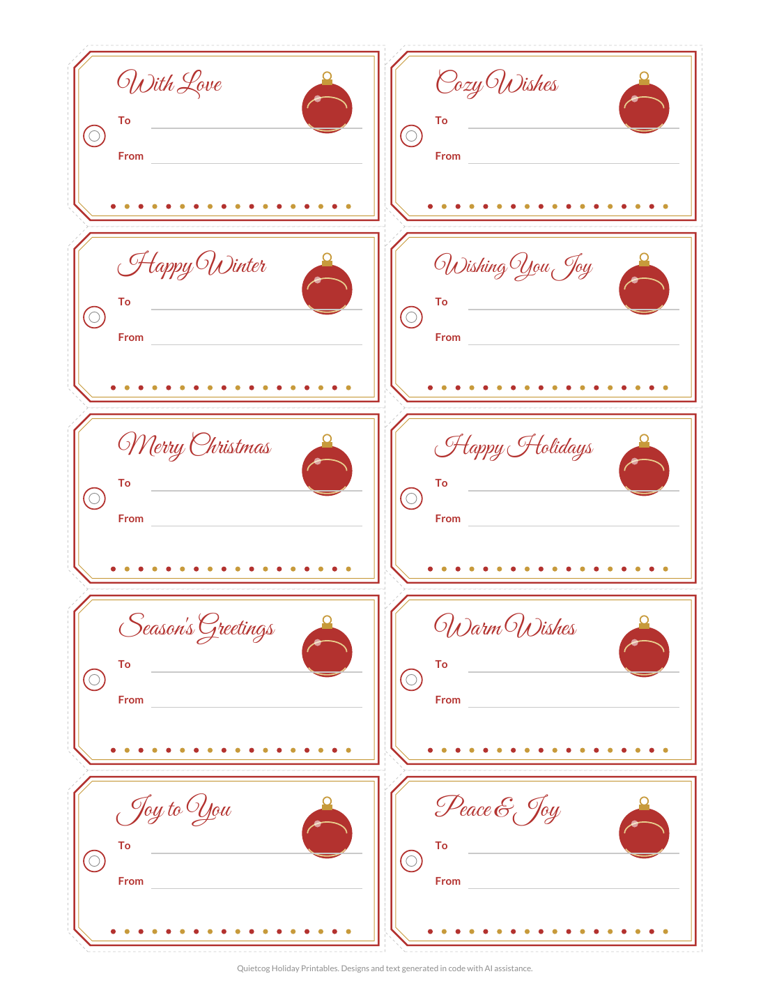 Another page from the Christmas & Winter Gift Tags.