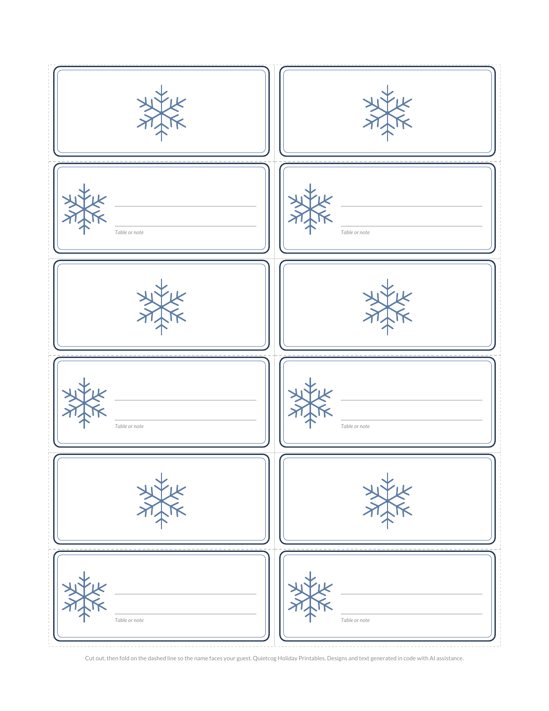Another page from the Holiday Place Cards.