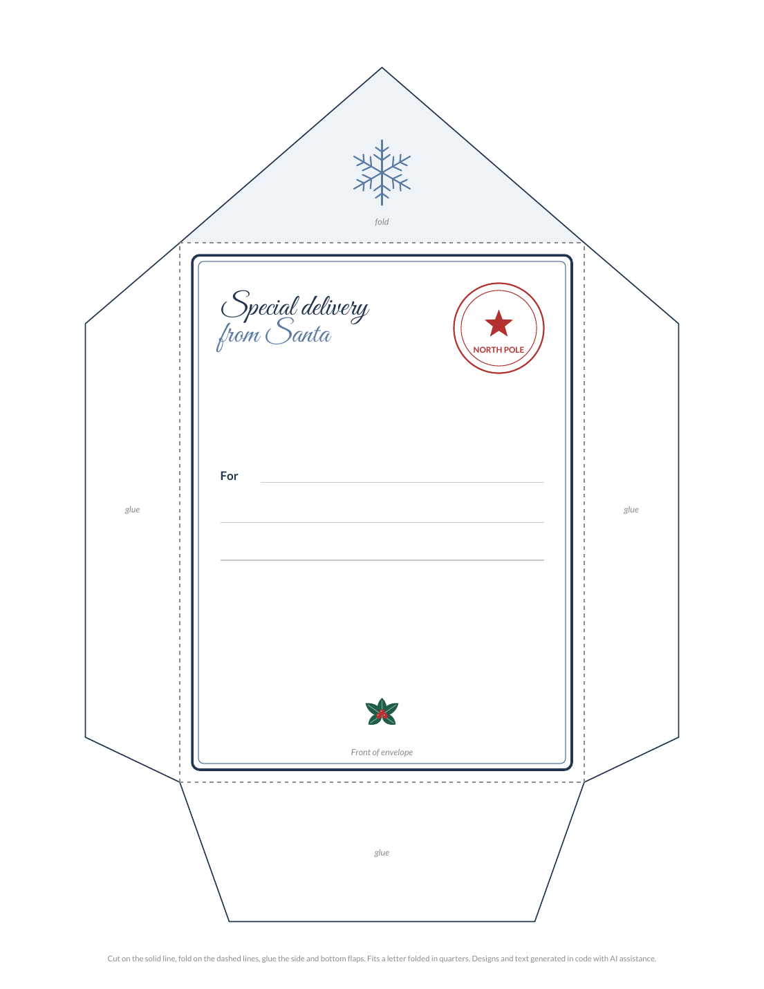 A close look at the Santa Letter & Nice List Certificate Set.