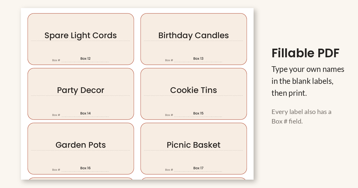Blank labels filled in with typed text in the fillable PDF.