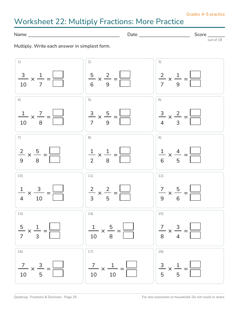 Sample decimals worksheet