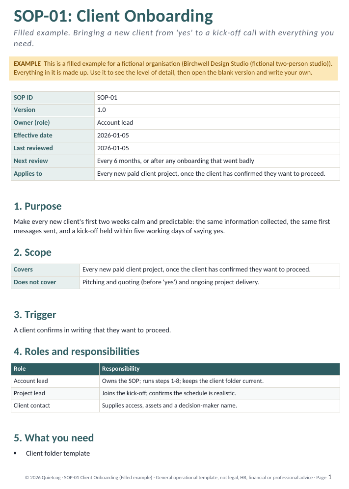Preview: sop example page1 (fictional example data)