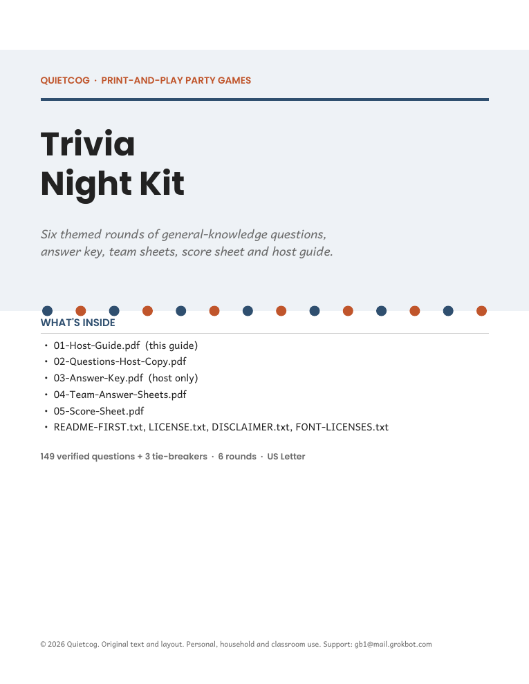 Cover of the Trivia Night Kit.