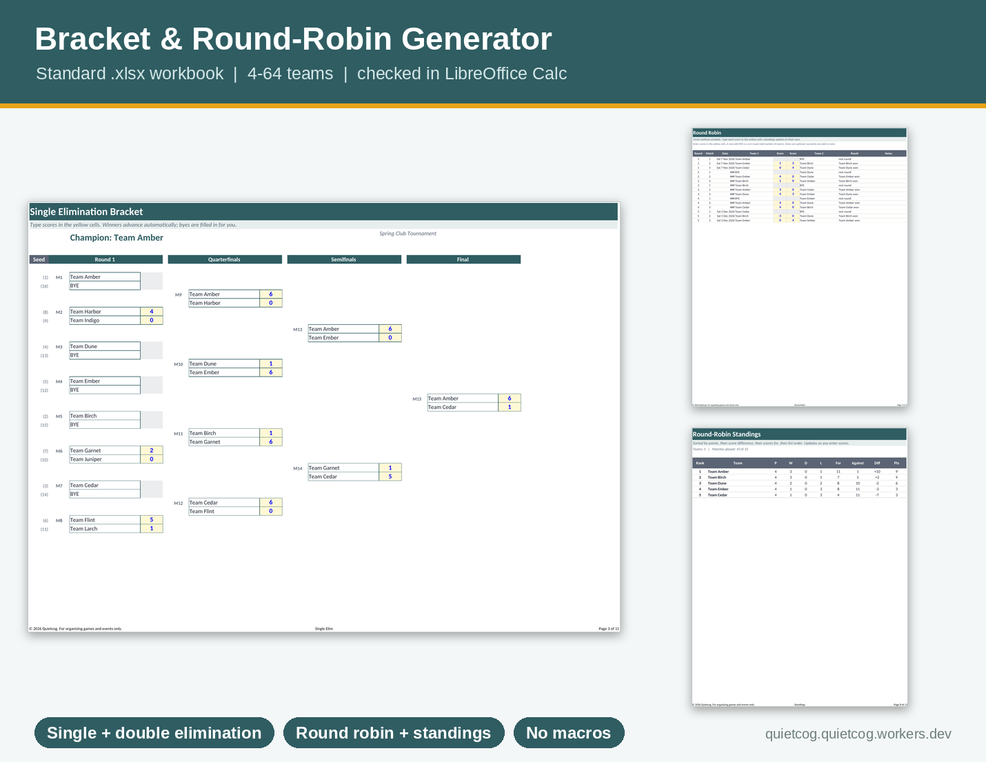 Preview of Bracket & Round-Robin Generator