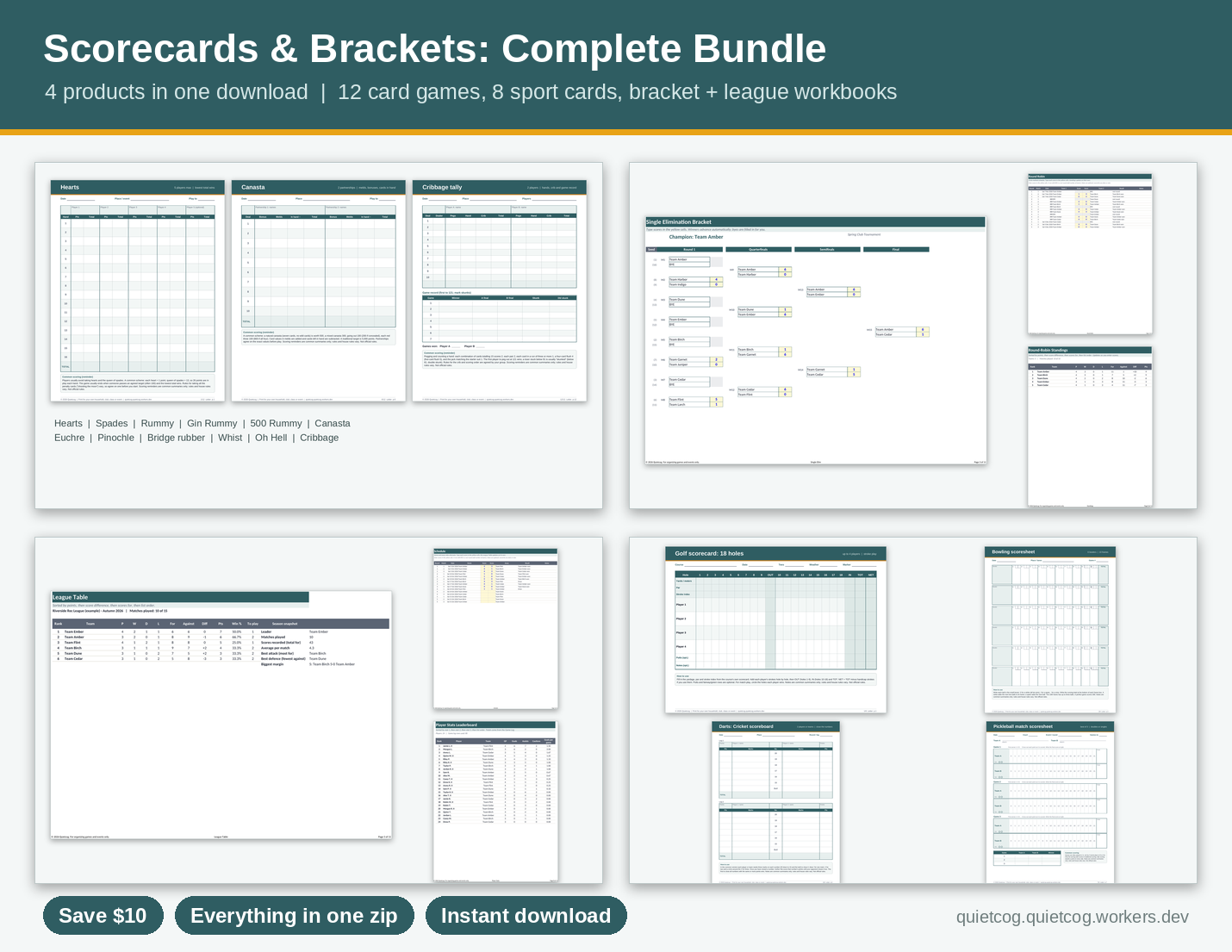 Preview of Scorecards & Brackets: Complete Bundle